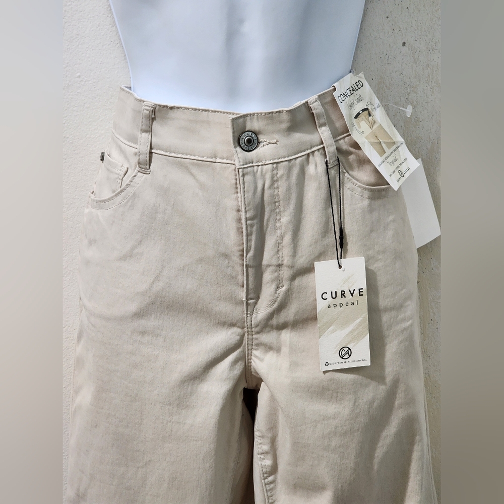 Curve Appeal Women's Skinny Pants - Cream